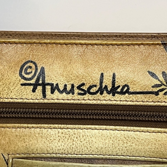 ANUSCHKA Leather Hand Painted Crossbody Bag Purse African Leopard Print - Picture 6 of 16